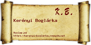 Kerényi Boglárka névjegykártya